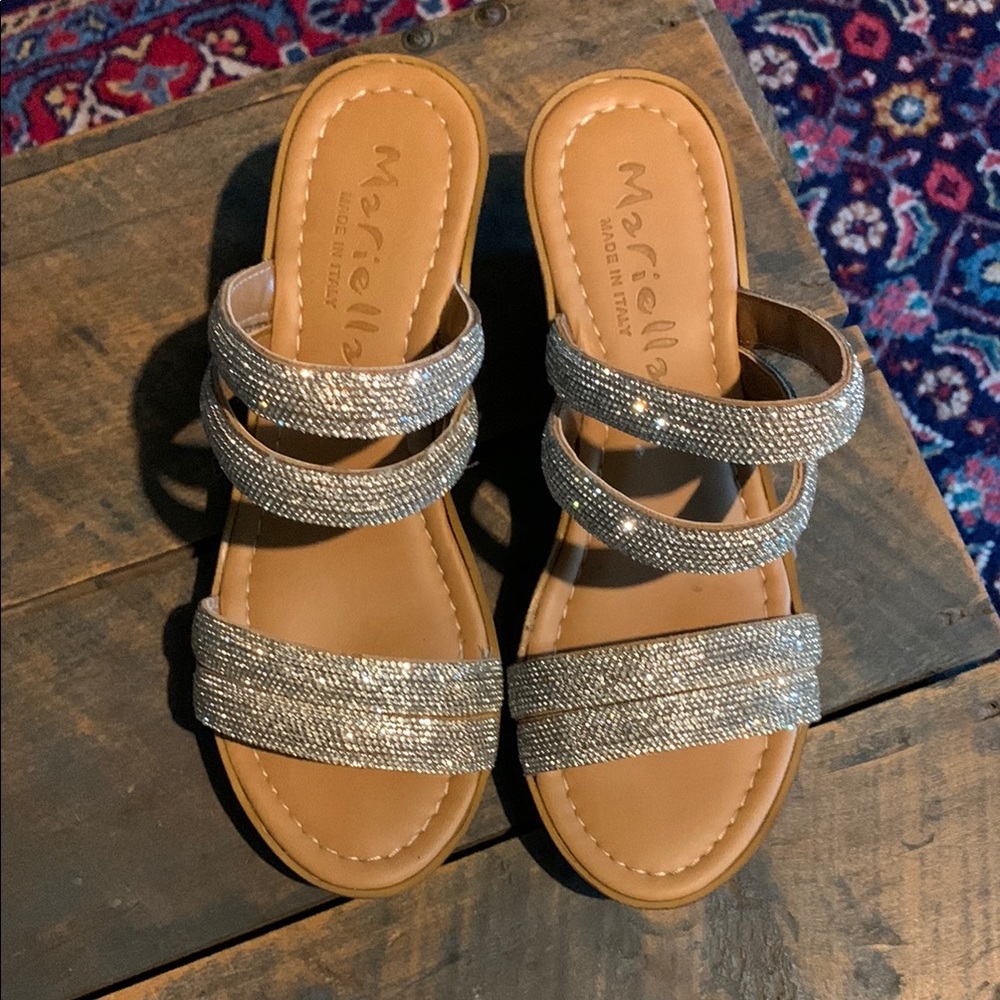 Mariella Silver Strappy Sandals